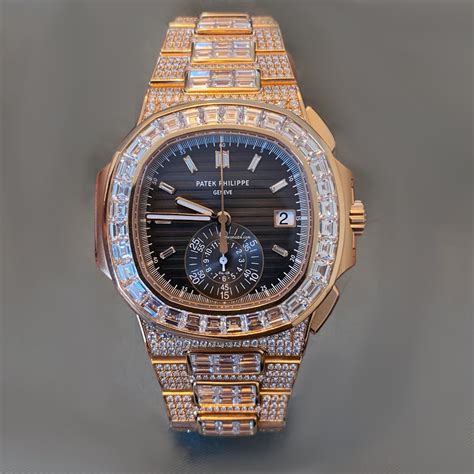 patek philippe nautilus travel time baguette diamonds|patek philippe nautilus vintage.